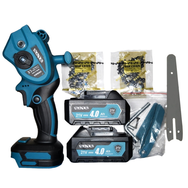 MINI MOTOSIERRA CON DOS BATERÍAS